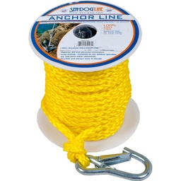 Sea-Dog Poly Pro Anchor Line with Snap - 3/8" x 75' - Yellow